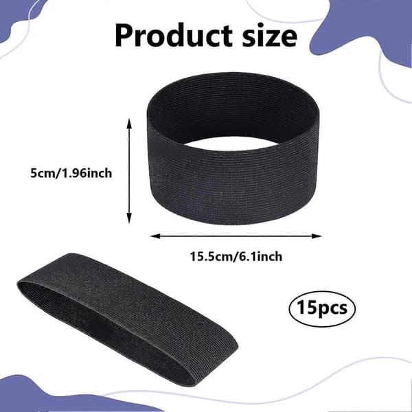 15 stk. sorte armbind sørge elastisk kaptajn armbind til fodbold yoga skydesport