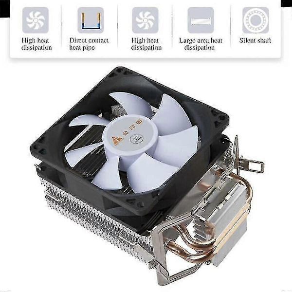 DC 12V 3-benet køleventilator LED køleplade til Intel 115x/775 AMD AM3 AM4 PC CPU