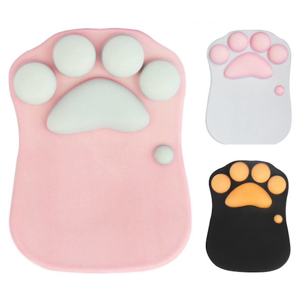 Musmatta för katt med handledsstöd, ergonomisk bärbar musmatta (rosa)