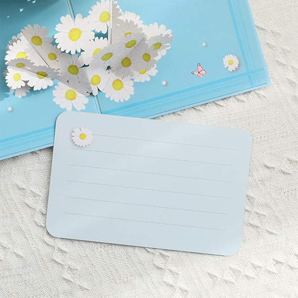 Paper Pop Up Cards Daisy 3D Popup Onnittelukortti