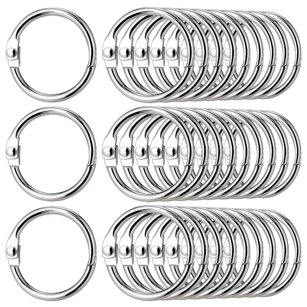 100 stk 25mm løse bladpermringer for flash-kort, papirer