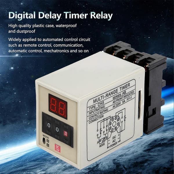 Dual Mode Forsinkelsestimer Relæ LED Display 0.01S-99H (DC 12V)