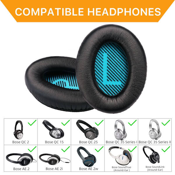 Hörlursersättningsöronkuddar för Bose QuietComfort 25