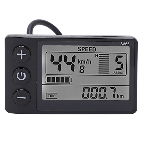 Elektrisk cykel S866 LCD-displaymåler 24V 36V 48V kontrolpanel med vandtæt stik