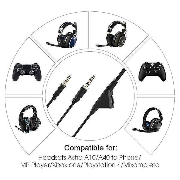 Erstatningskabel for Astro A10 A40 A30 G233 Gaming Headset
