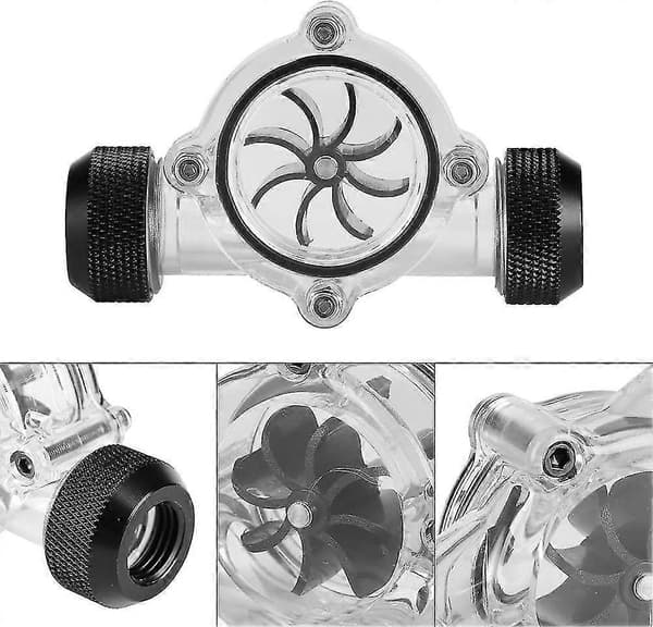 Vandkøling Flow Meter G1/4inch Hun Til Hun Radiator Flow Meter Indikator Til Pc Vandkøling 8(Sort) Qyroadwolf