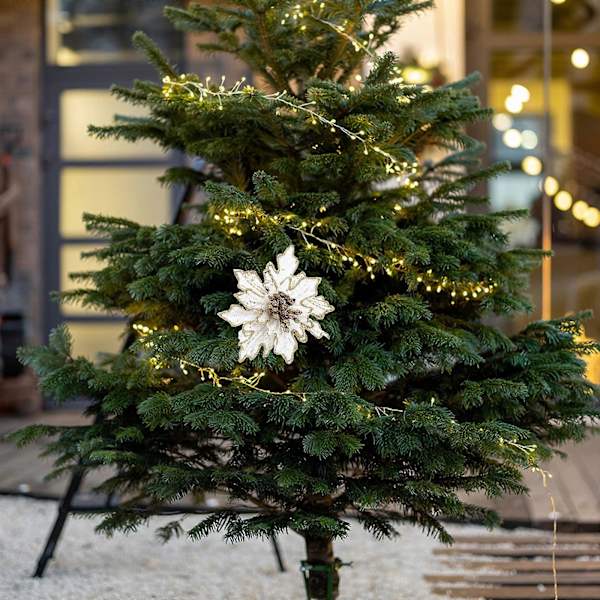 Julepynt Juleimitasjon Blomst Flanell Juletre Dekorative Blomster