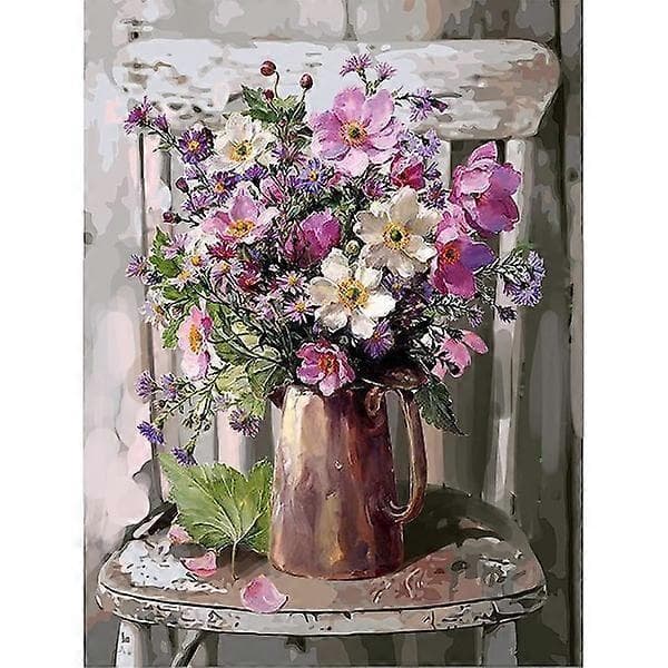 (30*40 cm, Blomma I) DIY Diamantmålning, Blommor 5d Diamant P