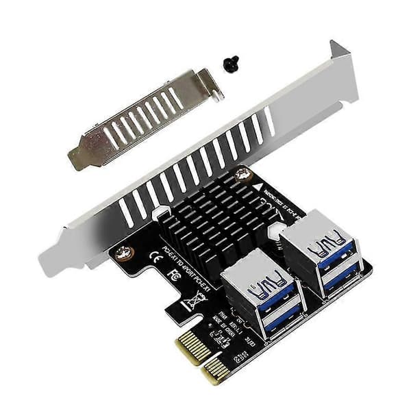 PCIe till PCIe Adapter PCI-Express X1 till 4 PCI-E X1 Mining Riser-kort med Bländskydd