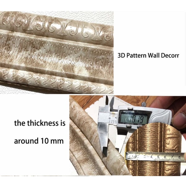 3D självhäftande skal- och stickväggkant vattentät (2,3 m)