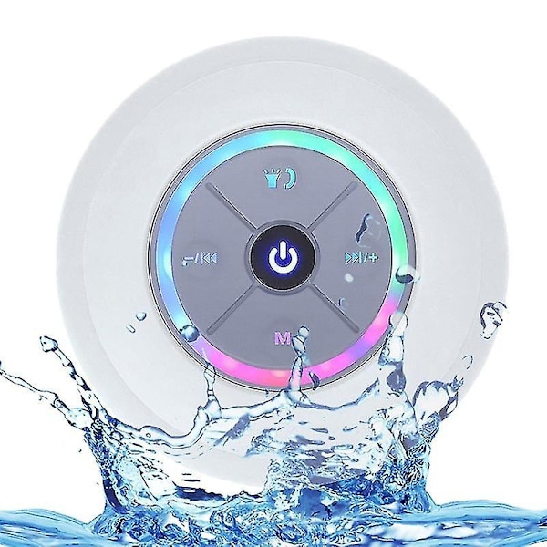 Bts-09 Trådlös Bluetooth-högtalare Vattentät Led Fm-radio Subwoofer Bluetooth-kolonn Tf-kort Sugkopp Mini Dusch