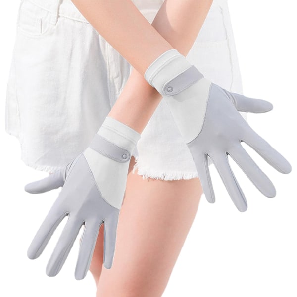 Silkkihanskat - Splicing Ice Silk Sun Protection Gloves, harmaa