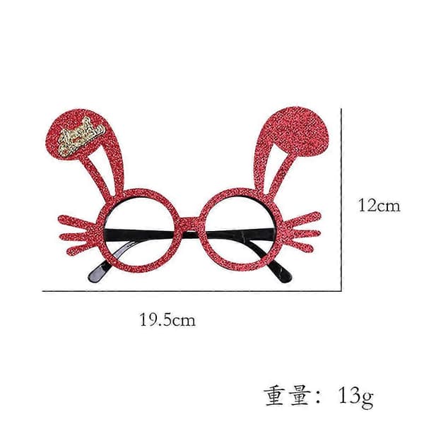 4 stk. Julebriller Juledekorasjon Festutstyr-MXBC bunny ears red