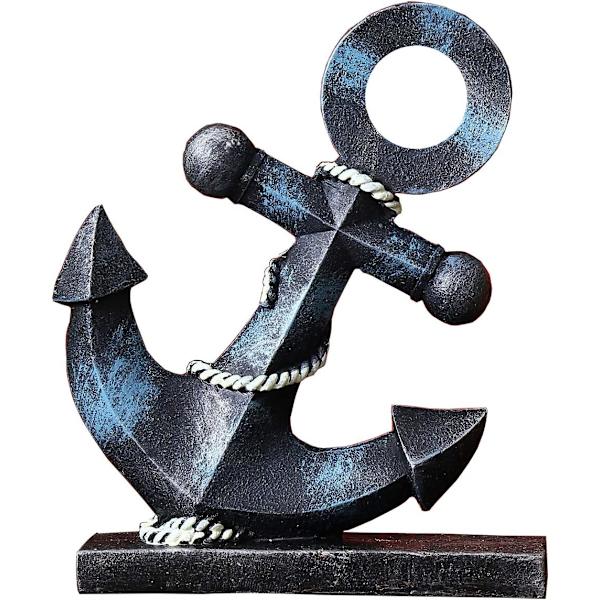 Nautisk båtankarskulptur Dekor - Kreativ kustmodell