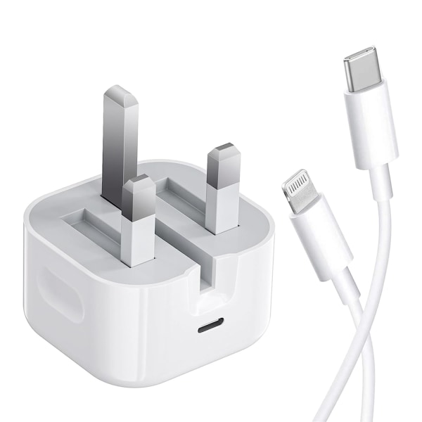 iPhone-hurtigoplader - 20W USB-C-strømadapter + 2M USB-C til Lightning-kabel Type C-væghurtigoplader