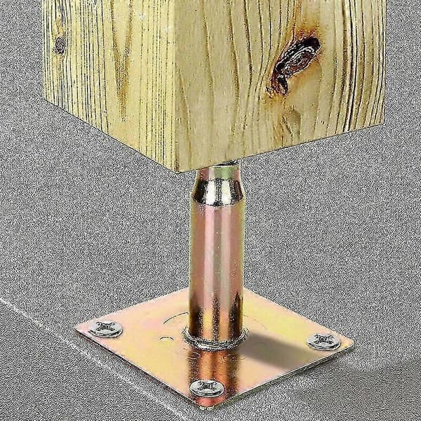 2 st 100-150mm Galvaniserad Justerbar Upphöjd Stolpfotsfäste, Kraftig Takstöd för Konstruktion - Guld