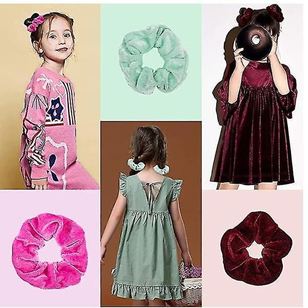 50 stk. fløjlshår scrunchies hårbånd