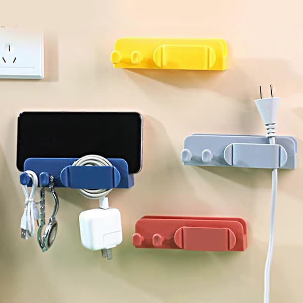 Veggmontert Strømskinne Fiksert Enhet Plug Play USB-Kabel Oppbevaring Hullfri