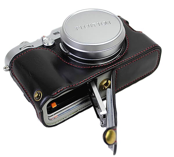 Beskyttende læder kamerataske til Fujifilm x100f sort