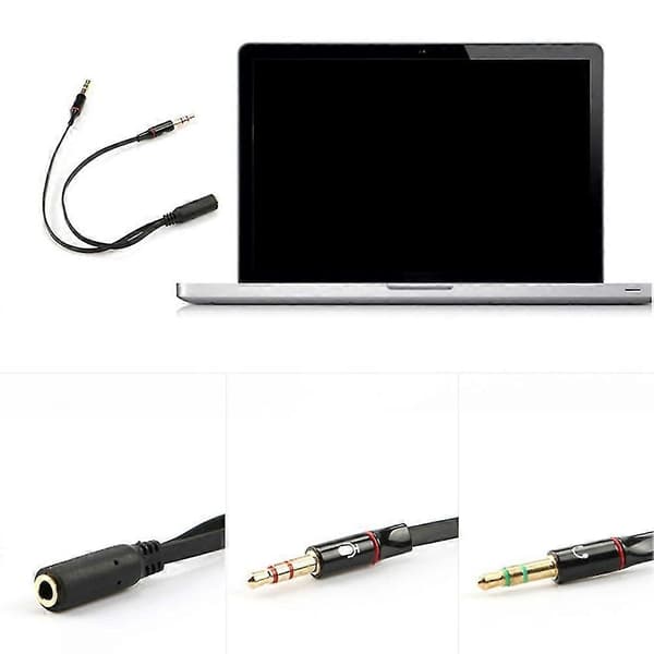6 x 3,5 mm Stereo Hun til 2 Han Headset Mikrofon Y Splitter Adapter Lydkabel til PC