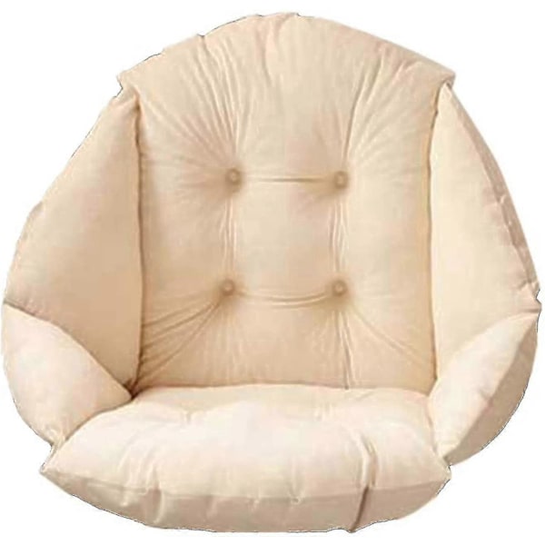 Stolhynde med ryglæn Sædeskal Lænestol Blød Velour Vandtæt Elastisk Til Have Halm Rattan Stol Beige 40 * 40 cm