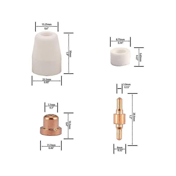150 stk. PT-31 luftplasma skæredyse elektrode forbrugsstoffer passer til CUT-40 CUT-50D CT-312