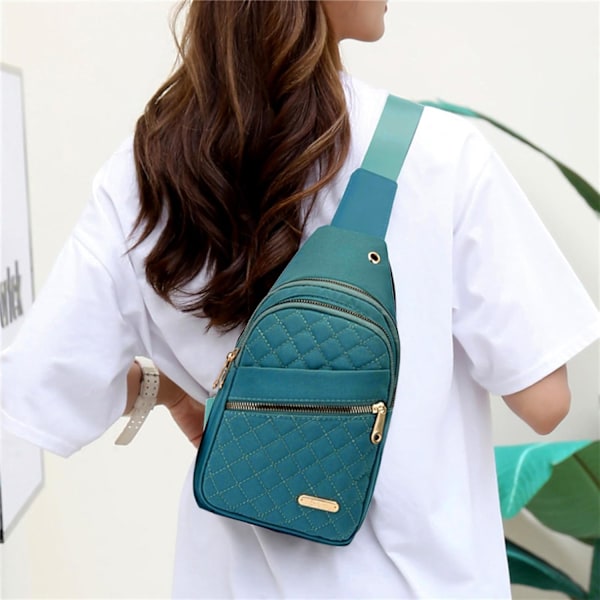 Lille slynge rygsæk crossbody slynge taske, bryst taske multifunktionel crossbody skuldertaske rejse vandring dagstursrygsæk, 11,81x6,69x1,96in, grøn green