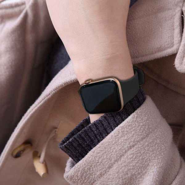 Kompatibel med Apple Watch-stropper 45 mm 42 mm 44 mm, myk sportsrem Silikonerstatningsbånd for iWatch Series SE 7 6 5 4 3 2 1 for menn kvinner