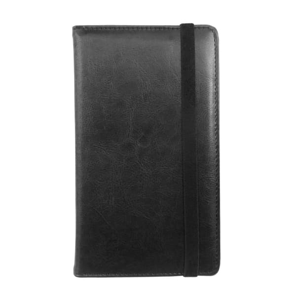 PU Læder Visitkort Bog Organizer Journal Navnekort Bog Holder med Elastisk Lukning Hold 240 Kort sort