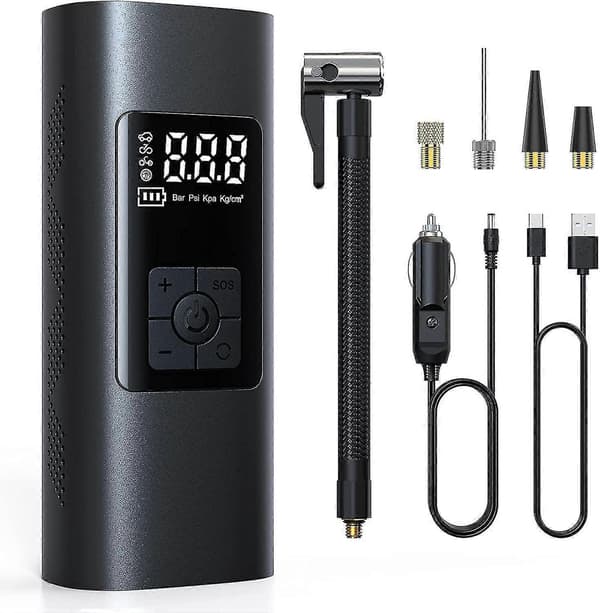 Sladdlös, uppladdningsbar däckpump, 6000mah batteri 150 Psi bilpump