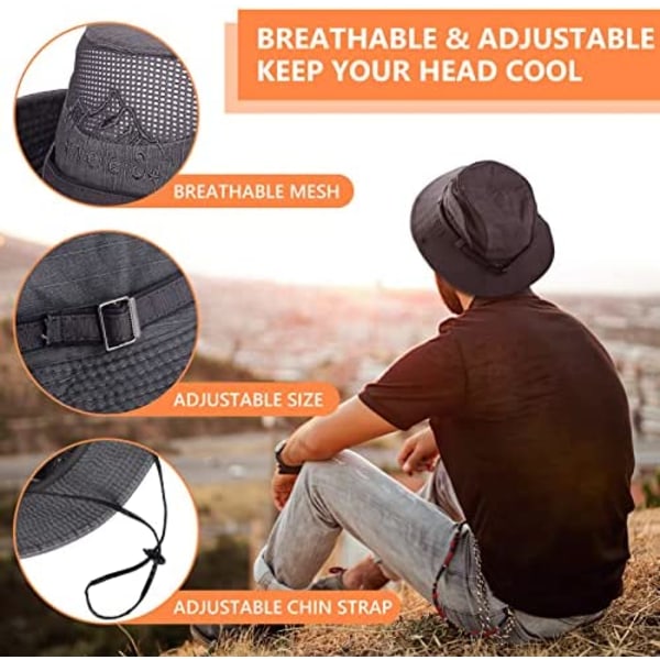 Solhat UV-beskyttelse Bucket Hat Sommerhatte (Grå)