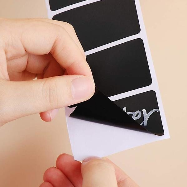120-pak tavlelabels styluslabels krukker + pen sort