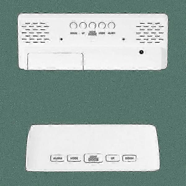 LED Väckarklocka med Dubbla Strömförsörjningsalternativ, Bågformad Design, Svart Skal med Grön Display