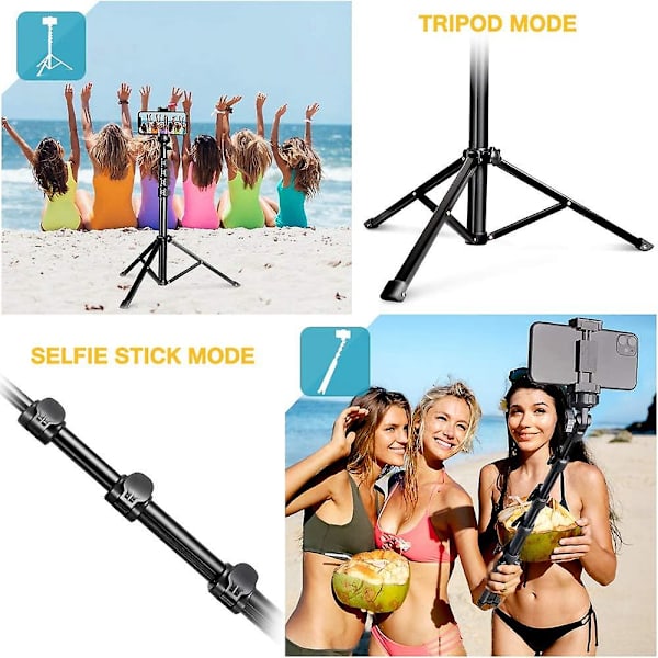 Selfie-tikku Tripod-kamera & Mobiilipuhelimen Tripod-jalusta Bluetooth-kaukosäätimellä ja Universaali