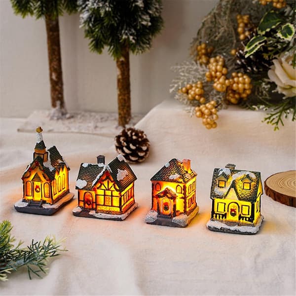 Vinter Jul Ornament Jul Harts Hus Samlarfigur för Julhelgsfest D