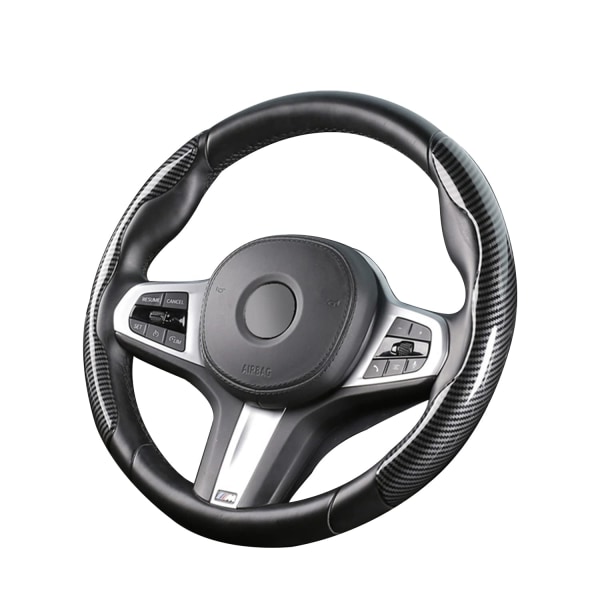 2-PC bilratdæksel, skridsikker åndbar kulstofmikrofiber, kunstlæder til biltilbehør Auto bil uden indre ring