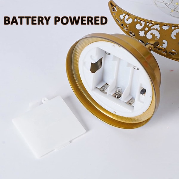Förtrollad månlampa, LED-måne hängande stjärnbordslampa batteridriven magisk månnattlampa för sovrum sängbord fest romantisk semester varm vit