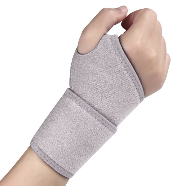 Handledsstöd Justerbar kompression av handledsstöd för kvinnor och män 1 paket karpaltunnelstöd för artrit, tendinit, smärtlindring (grå)