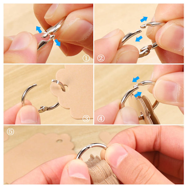 80 stk. ringbinderringe, 25 mm løse ringbinderringe, nikkelbelægning, små runde binderringe, metalbinderringe til flashkort, papir, nøgleringe