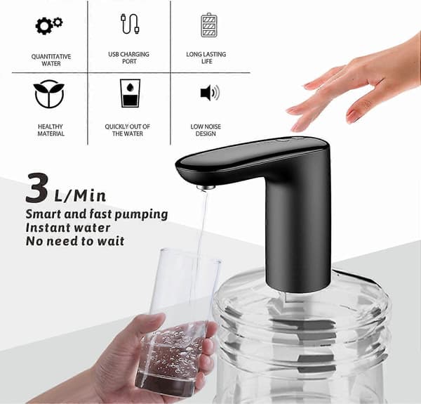 Vattendispenserpump - Dricksvattenpump, USB-laddning Flaska Vattenpump, Automatisk Vattenflaskpump