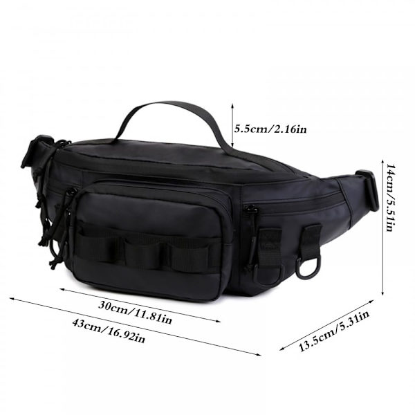 Fiske Tackle Bag Fanny Pack, Vattentät Fiskeverktyg Midjeväska för Fiske Vandring Löpning