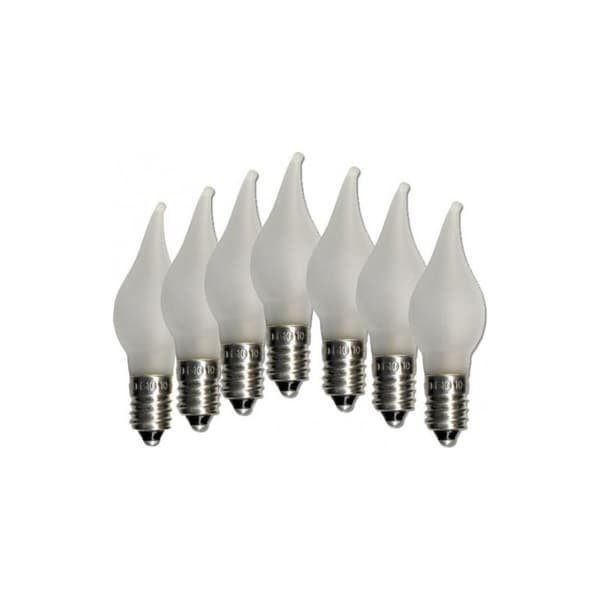 7-pakning LED-lys for adventslysestaker Elektrisk kontakt E10 Uni 10-55V