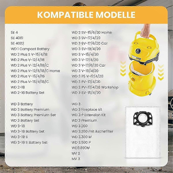 Støvsugerposer Filter Egnet Til Karcher KFI 357 KFI357 KA 40