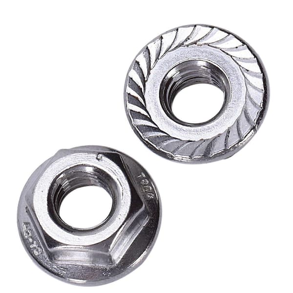 25 stk. 304 Rustfritt Stål Serrated Flens Metrisk Sekskantlåsemuttere M6
