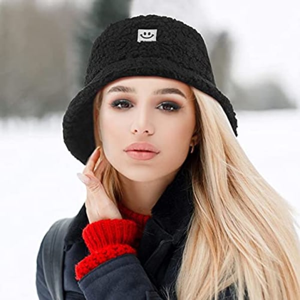Bucket Hat Print Lämmin talvihattu Kalastajahattu naisille Miehille Pörröiset lahjat naisille tytöille