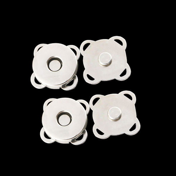 10 st silver magnetiska vridlås för väskor, runda tryckknappar, tryckknappar för handväskor, plånböcker, gör-det-själv-kläder, 14 mm