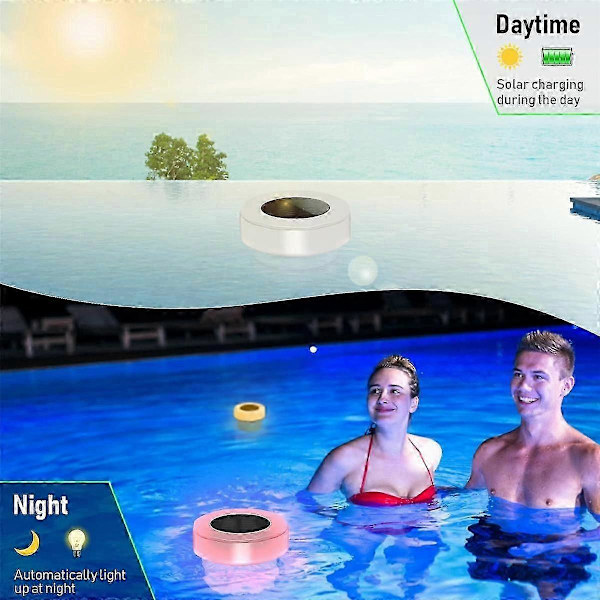 Pool Chlorine Floater, Poolklorindispenser med solcellslampa, flytande klorindispenser