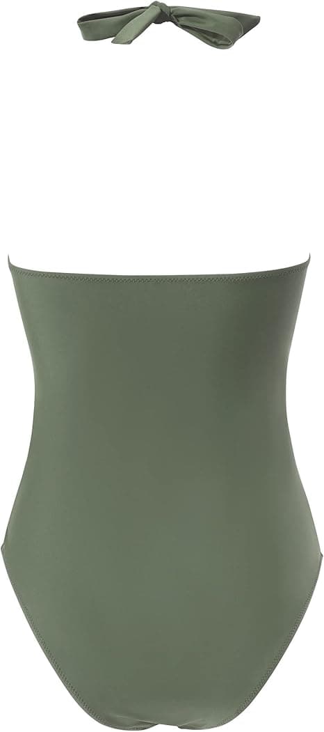 Baddräkt Dam Magekontroll Push Up Baddräkt Halter V-ringad Vadderad Hel Baddräkt green XL