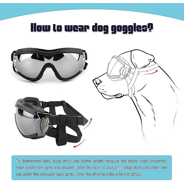 Hunde Goggles UV-beskyttelse Vandtæt Vindtæt Øjenbeskyttelse Til Store Mellemstore Hunde
