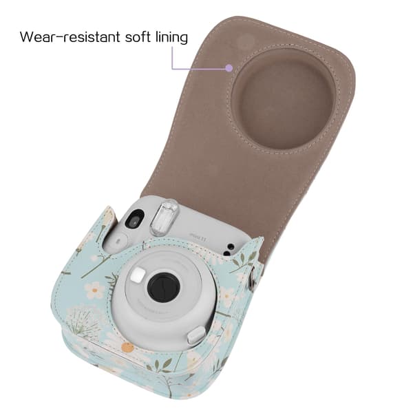 Kameraveske for Instax Mini 11/Mini 9 Instant Film Camera (Blomst)